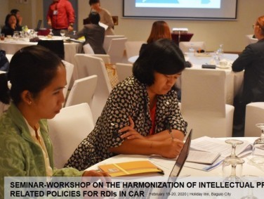 Participants discuss their existing IP policies during the workshop.